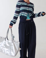 [UNISEX] リネン ピンタック バンディング ワイドパンツ