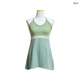 (2color) Dot Stripe Lace Halterneck Mini Dress