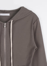 RIB SLIM HOOD ZIP-UP