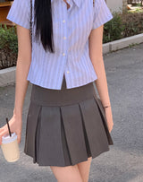 クラシックプリーツドピンタックミニスカート