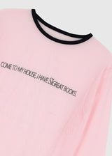 プリントメッシュTシャツ_ピンク