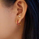 ゴールドローズホリデーヒュージフープ 14k ゴールドメッキ + 925シルバーピアス E071-04G