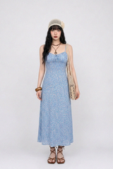 BLISSFUL FLORAL TIE-STRAP DRESS