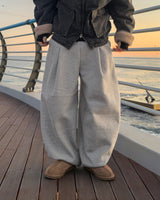 Tone curved fleece balloon sweat pants