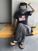 アメリカフラワーパッチ半袖Tシャツ (3c)