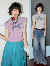イレギュラリーパッチードショートスリーブTシャツ