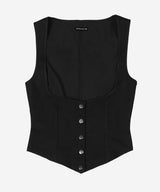 Back Corset Vest #Black
