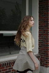 Seersucker check shirt, Brown