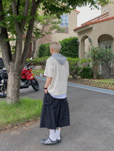 Matching color hooded short sleeved shirt 4C