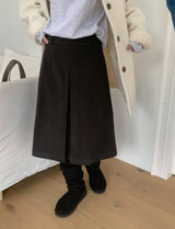Tundro pintuck wool midi skirt