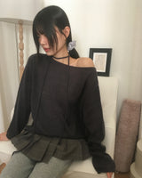 ziren ルーズフィット ウール ストラップ ニットウェア