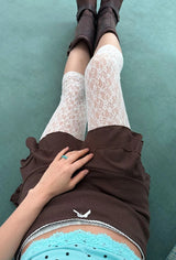パンチング フリル ミニスカート