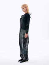 Lace Denim Parachute Pants_Black