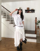 Humming Lace Unbalance Skirt