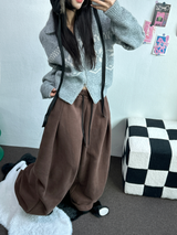 スノーフラワーカラーノルディックツーウェイジッパーニットジップアップ❤🖤🤎🩶🤍5カラー