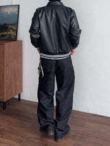 Twin Line Leather Jacket (2color) (No.995)