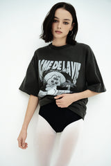 25SS ビーチオパンチュウサギピグメント半袖Tシャツ チャコール