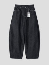 HERRINGBONE NONFADE BALLOON JEANS