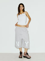NY APLIQUE CAPRI PANTS GREY