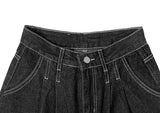 Tokti Cut-off Pintuck Denim Bermuda Shorts
