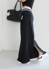 Number Lettering Color Banding Long Skirt