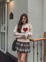Pilen Check Pumpkin Mini Skirt