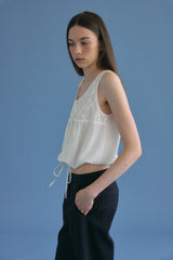 T/T Neet tie sleeveless top (white)