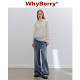 Why Berry 24SS "Misty Mist" オフホワイトレースショルダーシャツ
