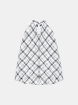 Check Ribbon Halter Blouse