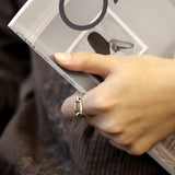 SVR-610 2PM Junho Worn Silver 925 Simple Daily Friendship Couple Loop Silver Ring
