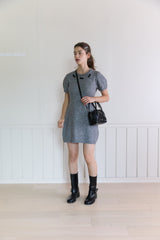 RIBBON PUFF KNIT DRESS (2COLORS)
