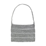 metallic shoulder net bag (silver)