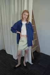 Petal satin skirt_mint
