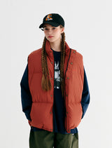 LOGO DOWN PADDING VEST CAMEL