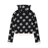 Angel of Star Wing Zip-Up Hoodie - BLACK