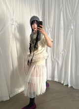 BEADS ANGORA BEANIE (WHITE, GRAY 2COLORS!)
