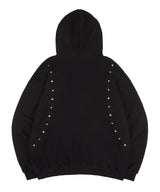 Waffle Stud Hood Zip-Up (Black) K25QA660