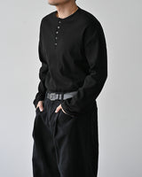 SIO ワッフルヘンリーネックロングスリーブTシャツ