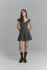 Rose Flare Dress Charcoal