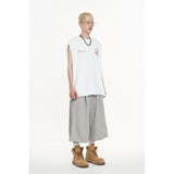 One-Tuck Line Bermuda Sweatpants - Melange Grey