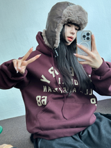 SHOULDER ARM PRINTING TATTOO PATCH CHERRY HOODIE🍒🩵🤍3COLOR
