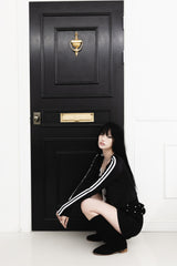 [Sepia] Basic cotton shorts (Black/White)