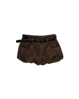 poning balloon fit shirring cotton short pants ( belt set )
