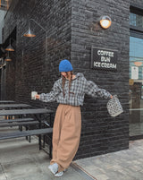 Bay Check Shearling Hooded Jumper