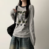 Camo 07 lettering number long sleeve tee