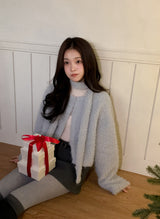 [SHOPPERMADE] クリスマスモヘアカーディガン + タイセット(3color)