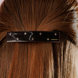 CELLULOSE SQUARE CUBIC HAIR PIN (DEEP BROWN)