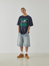 Bleached Bermuda Pants (Light Blue)