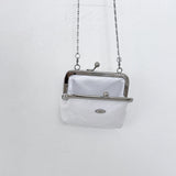 ピュアホワイトリボンフレームミニバッグ (handmade bag)