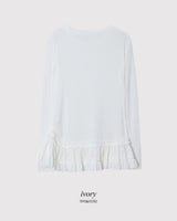 #フリルティアードレイヤードロングスリーブTシャツドレス(2color)